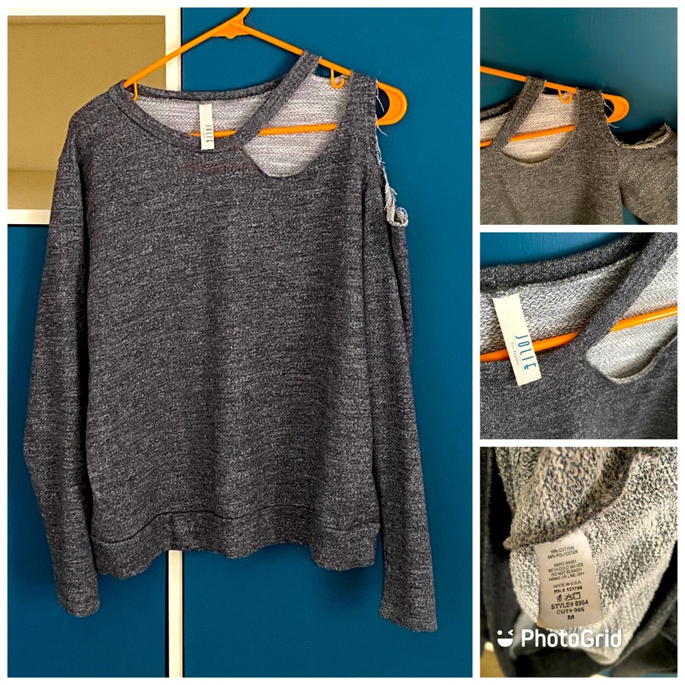Distressed sweatshirt, Jolie, gray